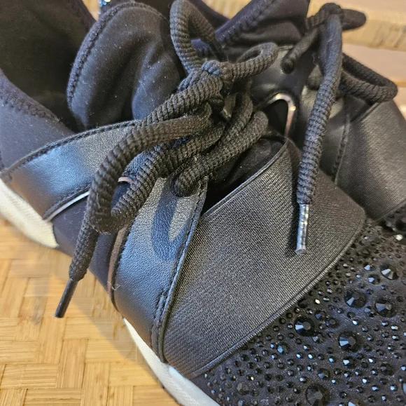 Carvela Lament Blingy Black Tennis Shoes - Picture 5 of 13